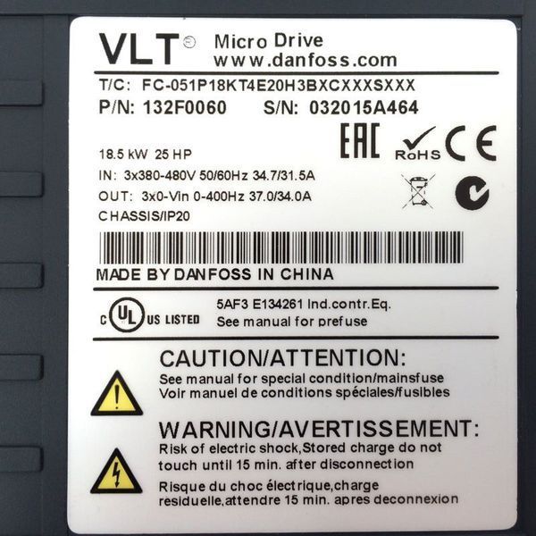 132F0060 Danfoss VLT Micro Drive FC 51 18 кВт/3ф - Частотний перетворювач 132F0060 фото