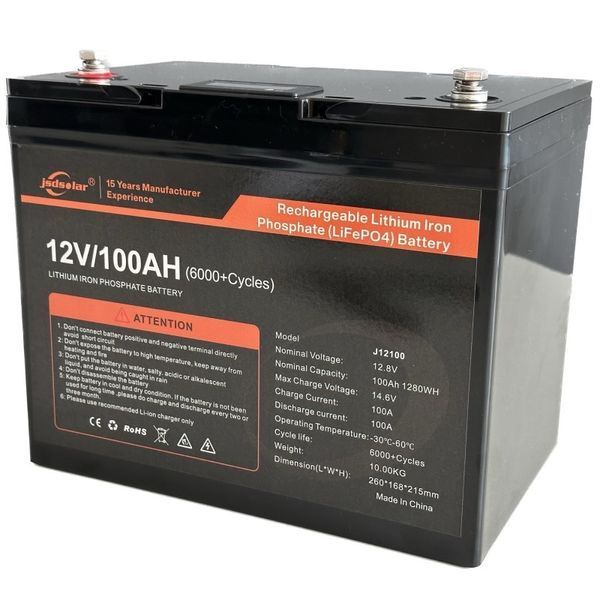Аккумулятор LiFePO4 12V 100AH Jsdsolar ak-30729 фото