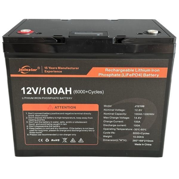 Аккумулятор LiFePO4 12V 100AH Jsdsolar ak-30729 фото