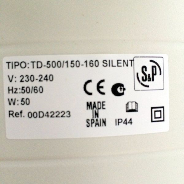 Вентилятор Soler&Palau TD-500/150-160 SILENT 5211302100 фото