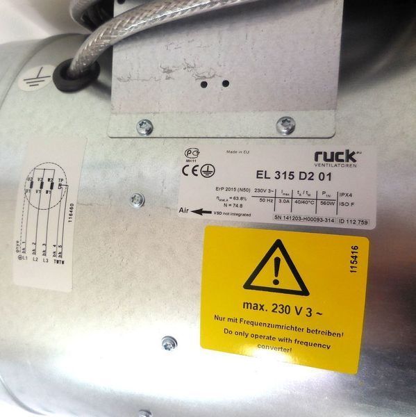 Канальний вентилятор Ruck EL 315 D2 01 r-112759 фото