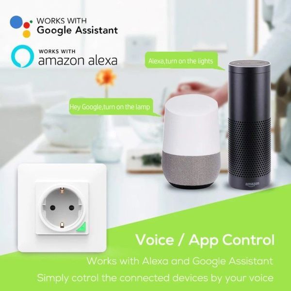 SMART Wi-Fi Розетка настенная 16A (3680Вт) sm-30019 фото