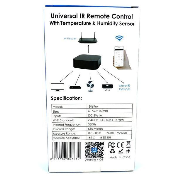 SMART Wi-Fi ІЧ пульт управління з датчиком температури та вологості sm-30065 фото