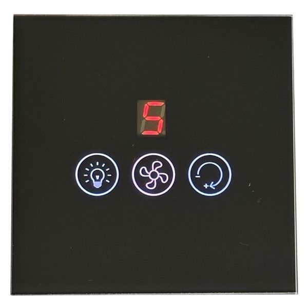 SMART Wi-Fi Регулятор обертів вентилятора + керування світлом чорний re-29983 фото