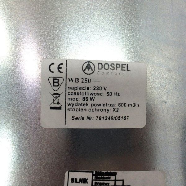 Канальний осьовий вентилятор Dospel WB 250 007-0119 фото