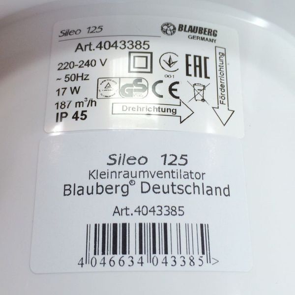 Вентилятор BLAUBERG Sileo 125 0687934214 фото