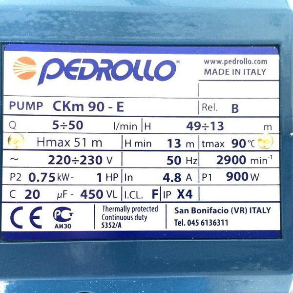 Самовсасывающий насос Pedrollo CKm 90Е sa-7132 фото