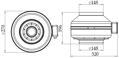 Габаритные размеры KalVent KVX 150
