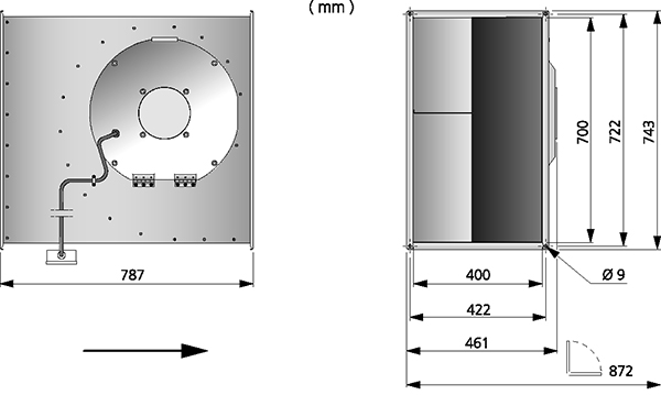 Габаритные размеры Ostberg 700x400 B3