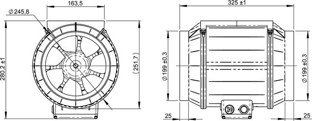 Размеры RUCK EM 250 E2M 01 Габаритные размеры RUCK EM 250 E2M 01