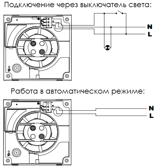 Подключение Soler&Palau DECOR-100 CH