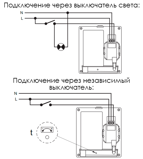 Cхема подключения Soler&Palau EB-100 T
