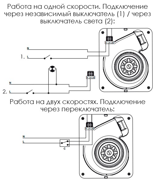 Cхема подключения Soler&Palau EBB-250 N S