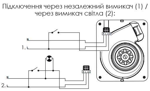 Схема підключення Soler&Palau EBB-100 NT