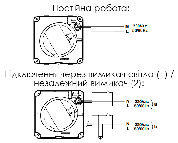 Cхема підключення Soler&Palau ECOAIR HLC