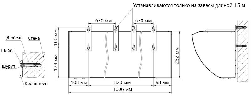 Монтаж установки на стену
