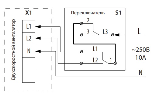 Схема підключення перемикача