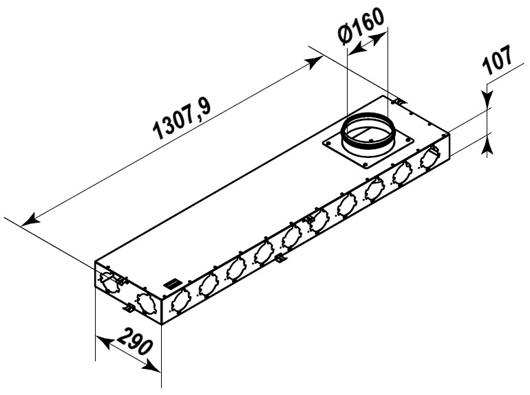 Габаритные размеры FlexiVent 1001160/75х12