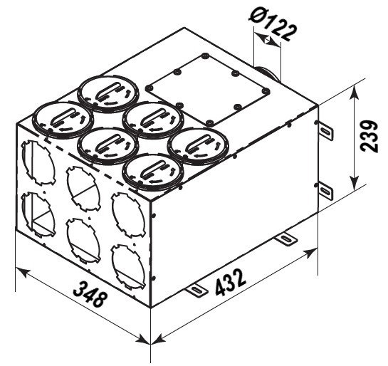 Габаритные размеры FlexiVent 1002125/90х6