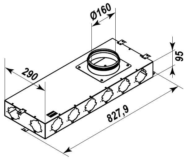 Габаритные размеры FlexiVent 1002160/75х8