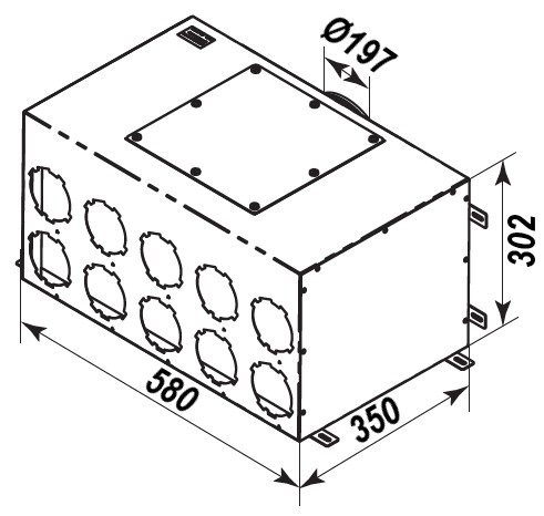 Габаритные размеры FlexiVent 1002200/90х10