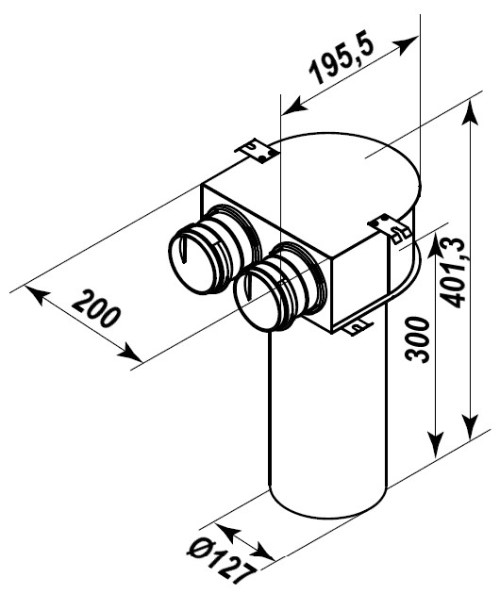 Габаритні розміри FlexiVent 0811125/75х2