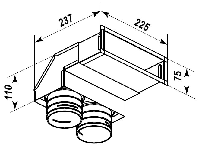 Габаритні розміри FlexiVent 0833200х55/75х2