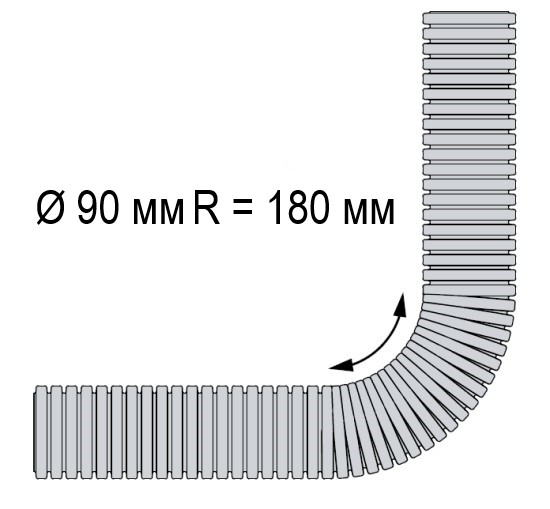 Радиус изгиба VENTS FlexiVent 90