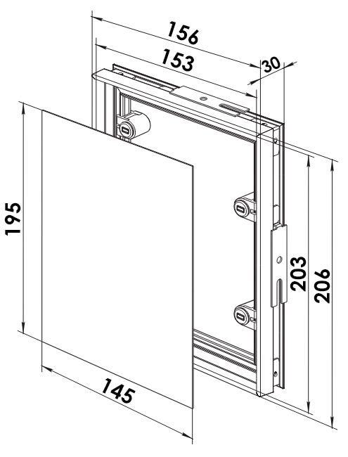 Габаритные размеры люка ДКП 150x200