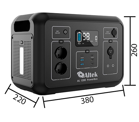 Габаритные размеры станции Altek PowerBox AL 1200
