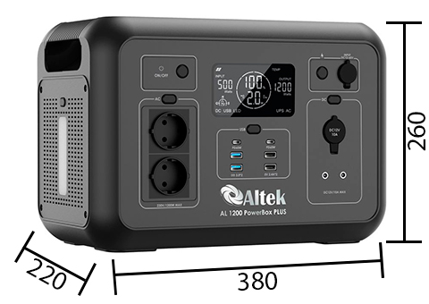 Габаритные размеры станции Altek PowerBox Plus AL 1200