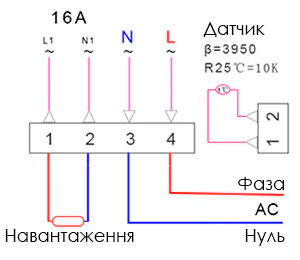 Схема підключення пристрою