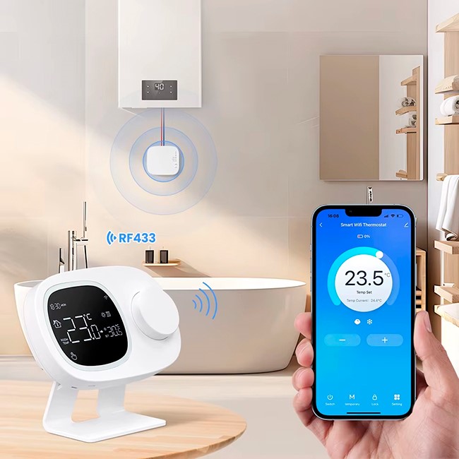Управление SMART Wi-Fi Беспроводным терморегулятором для котла через приложение Управление из любого места