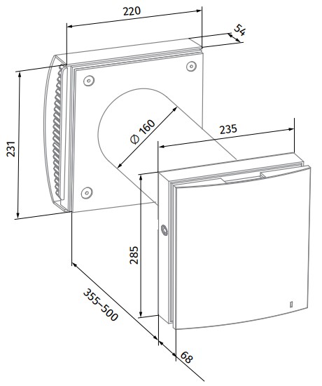 Габаритные размеры Vento Expert A100-1 S10 W V.2