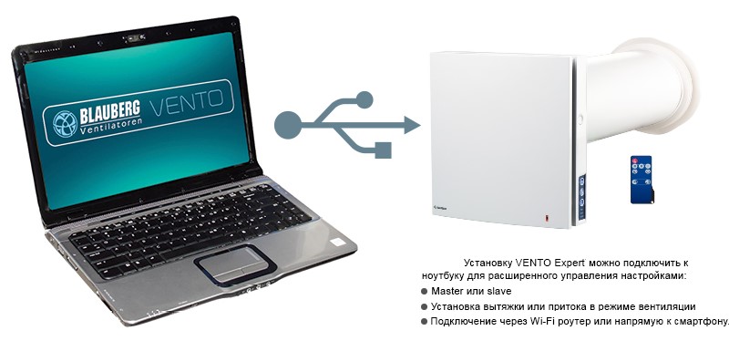 Управление Blauberg Vento Expert Plus WiFi при помощи ноутбука
