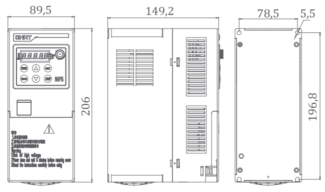 Габаритные размеры Chint NVF5-5.5/TS4-B