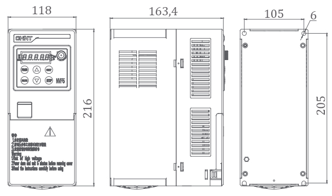 Габаритные размеры Chint NVF5-7.5/TS4-B