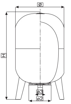 Габаритні розміри розширювального бака DAF TM 60