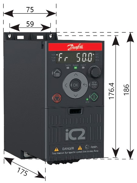 Габаритні розміри Danfoss 132L6133