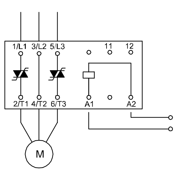 Схема подключения устройства плавного пуска MCD 100