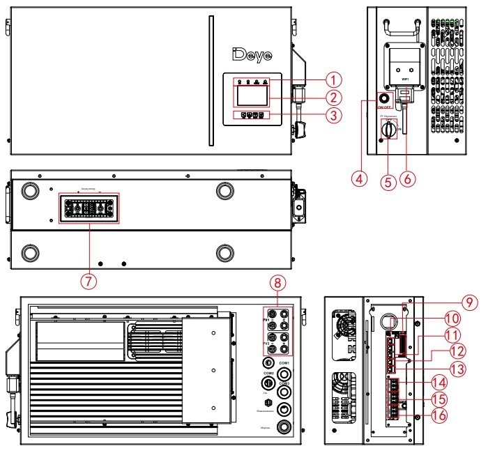 Конструкція інвертора Deye AI-W5.1-8P1-EU ESS