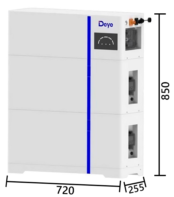 Габариты LiFePO4 батареи Deye ESS AI-W5.1-B2