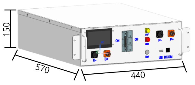 Габаритні розміри Deye HBV750V/100A-EU