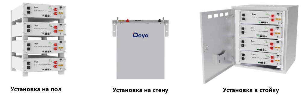 Установка LiFePO4 батареи Deye SE-G5.1 Pro-B