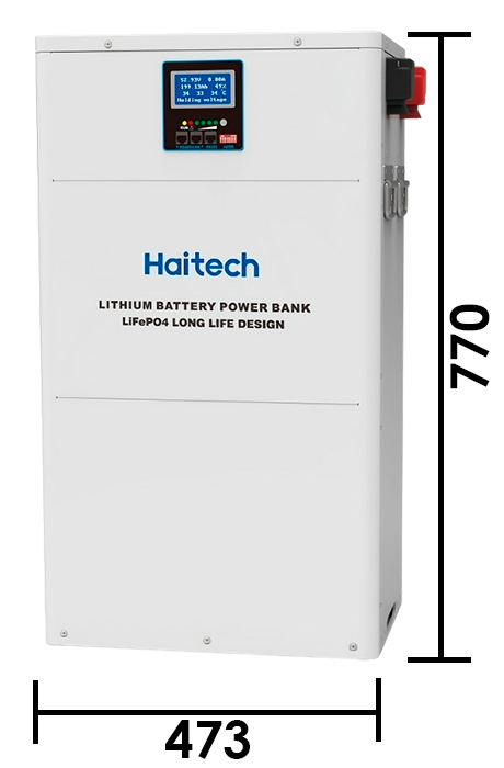 Габаритні розміри LiFePO4 LI-Tower 48V 200AH 10,24 kW/h Haitech