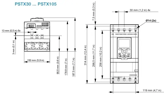 ≡ Устройство плавного пуска ABB PSTX30-600-70 15 кВт купить в Киеве ...