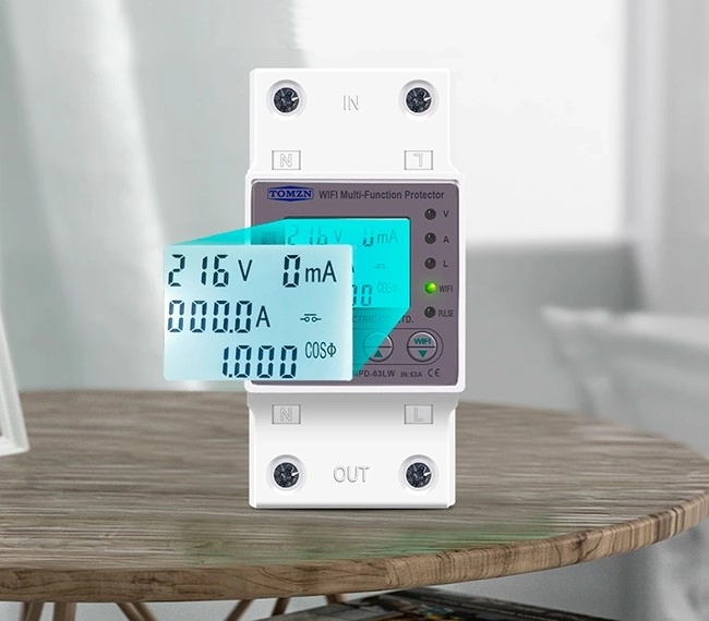 ≡ SMART Wi-Fi Реле напряжения 63A TOMZN Tuya с энергомониторингом ...