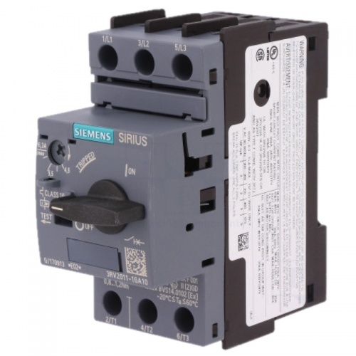 Автоматичний вимикач Siemens Sirius 3RV20 11-1BA10 до 2 А 0,75 кВт