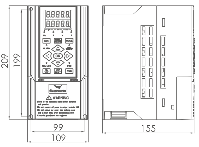 Габаритні розміри Simphoenix DX100-4T0055Q