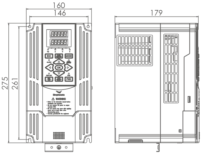 Габаритні розміри Simphoenix DX100-4T0150Q